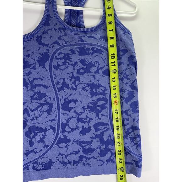 Lululemon Swiftly Tech Racerback Heathered Sapphire Blue Size 4 EUC - Picture 3 of 4